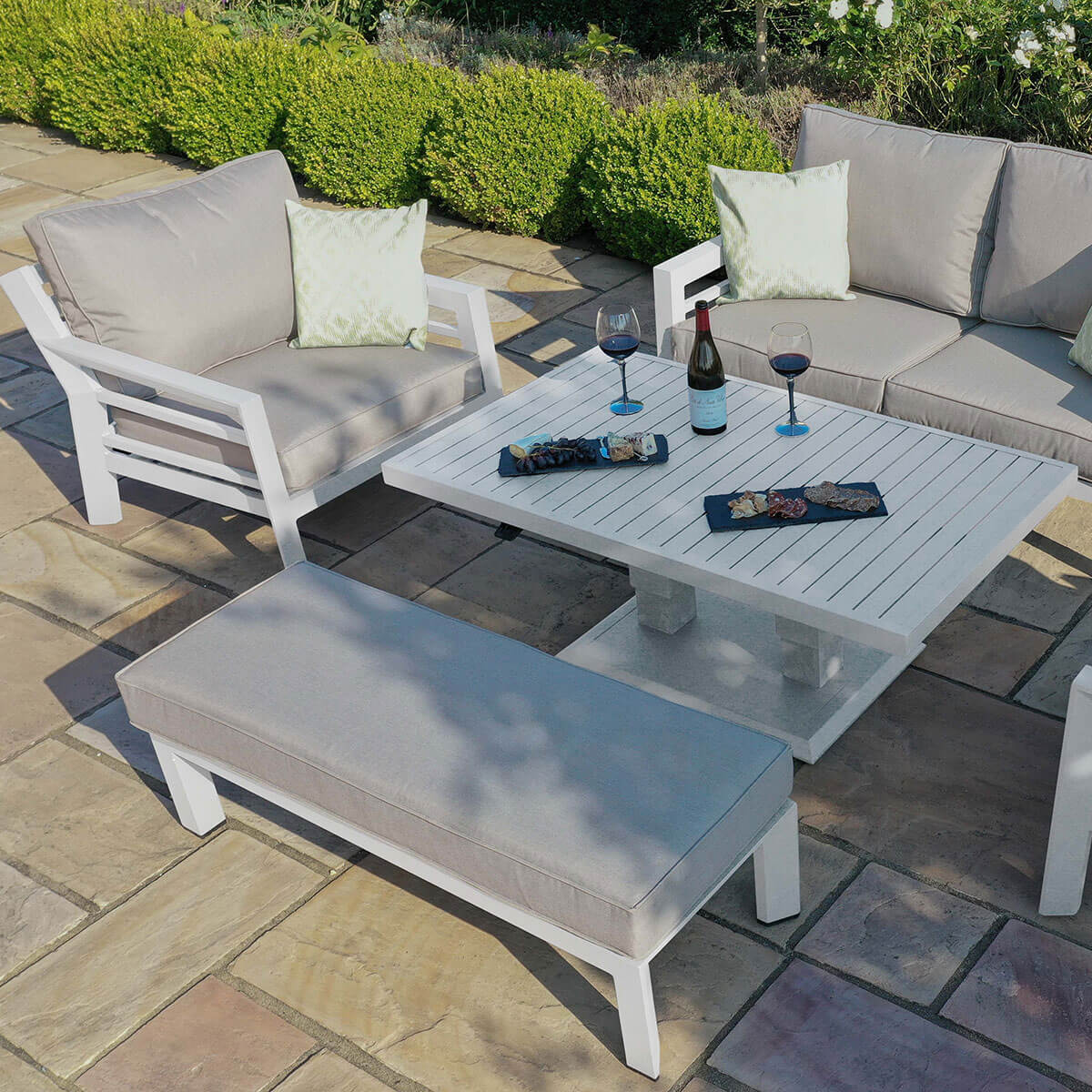 New York 2 Seat Sofa Set with Rising Table