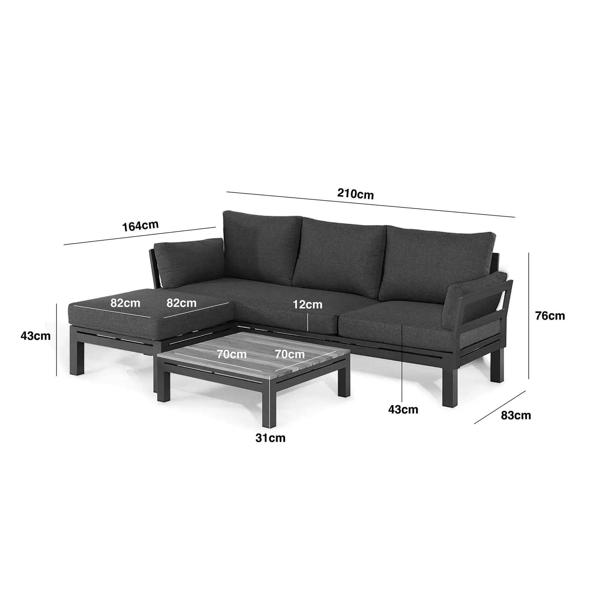 Oslo Chaise Sofa Set