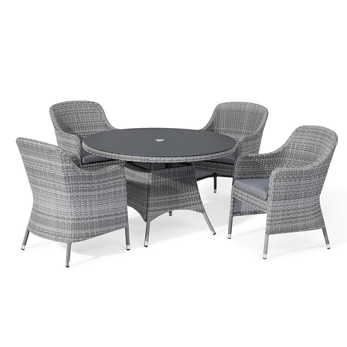 Santorini 4 Seat Round Dining Set