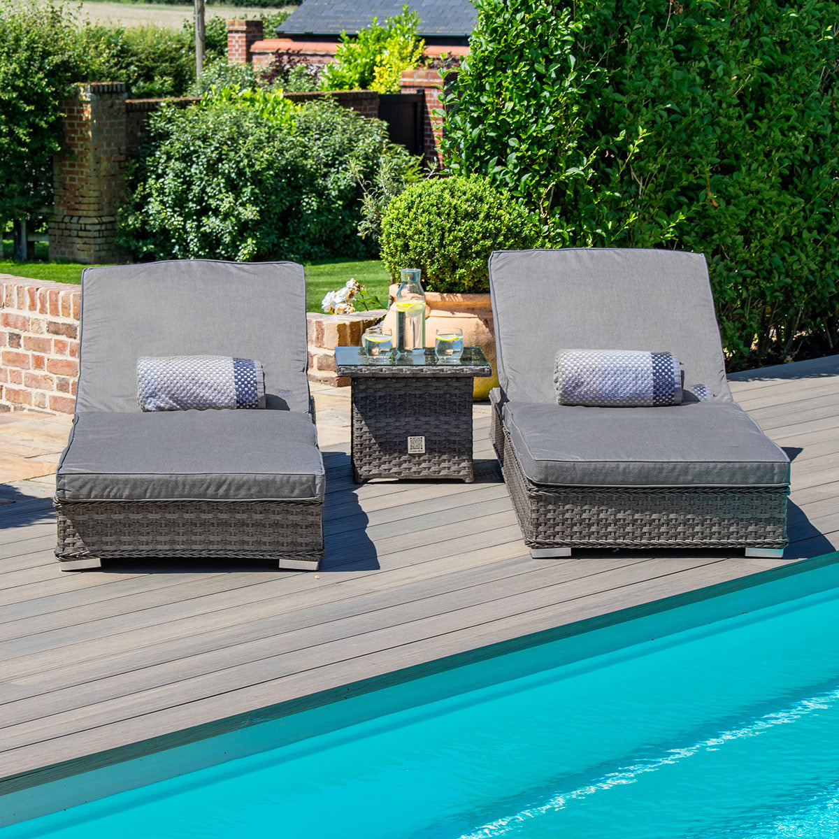 Victoria Rattan Sunlounger Set