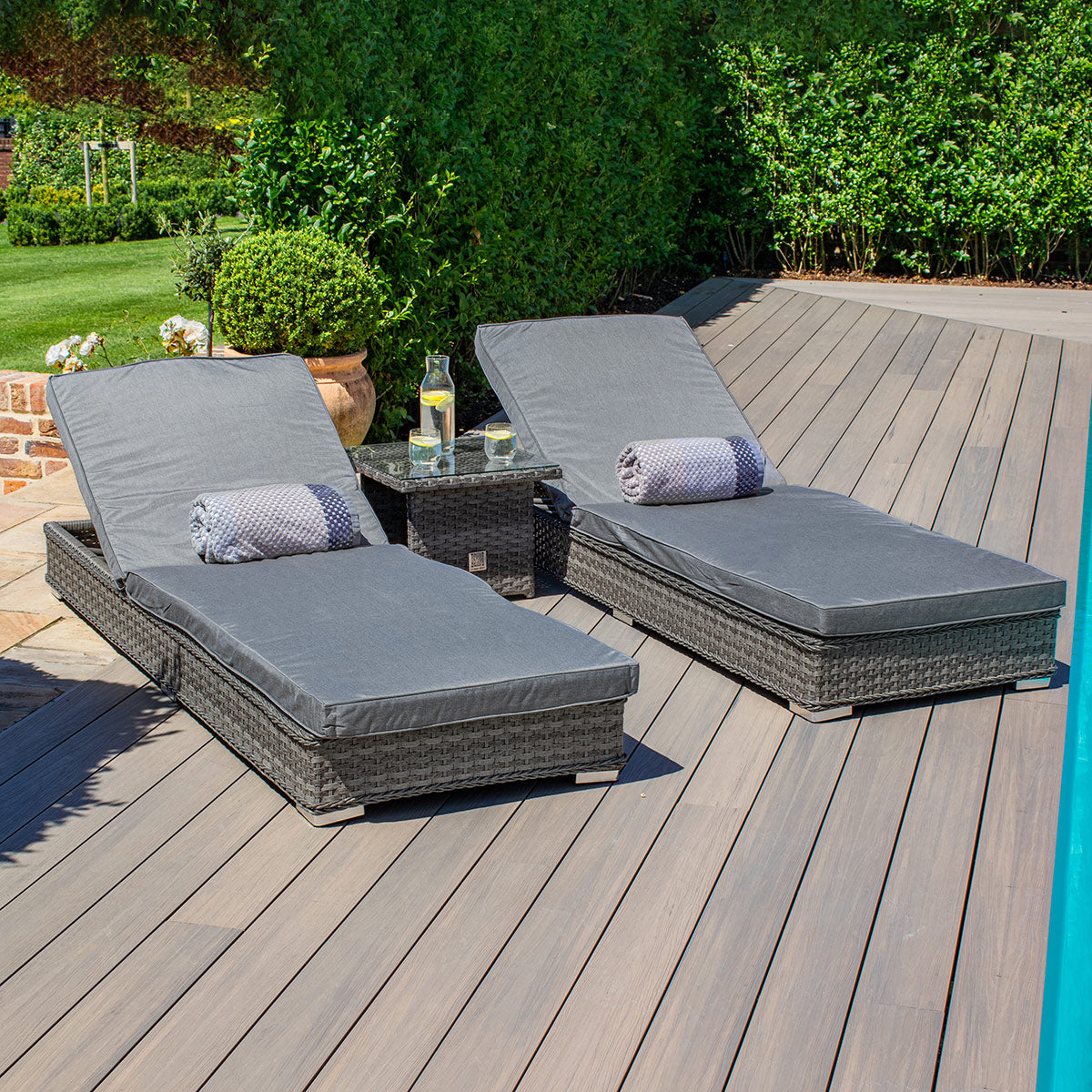 Victoria Rattan Sunlounger Set