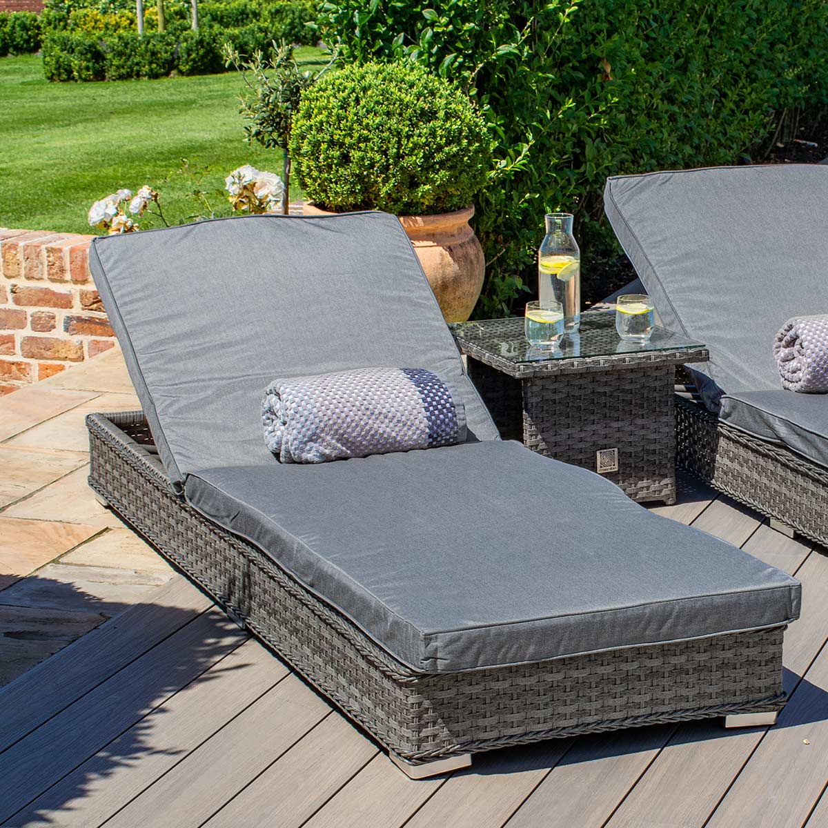 Victoria Rattan Sunlounger Set