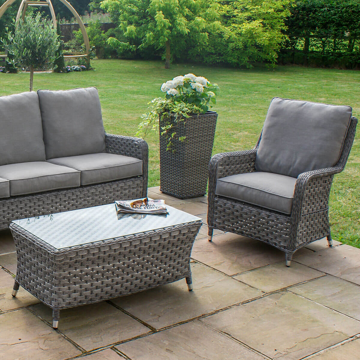 Victoria High Back 3 Seat Sofa Set