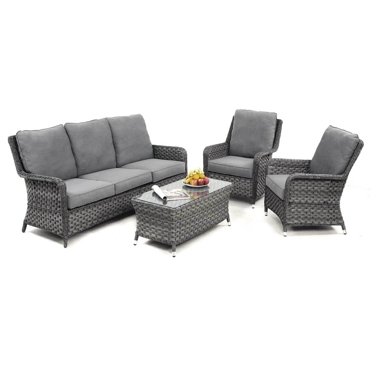 Victoria High Back 3 Seat Sofa Set