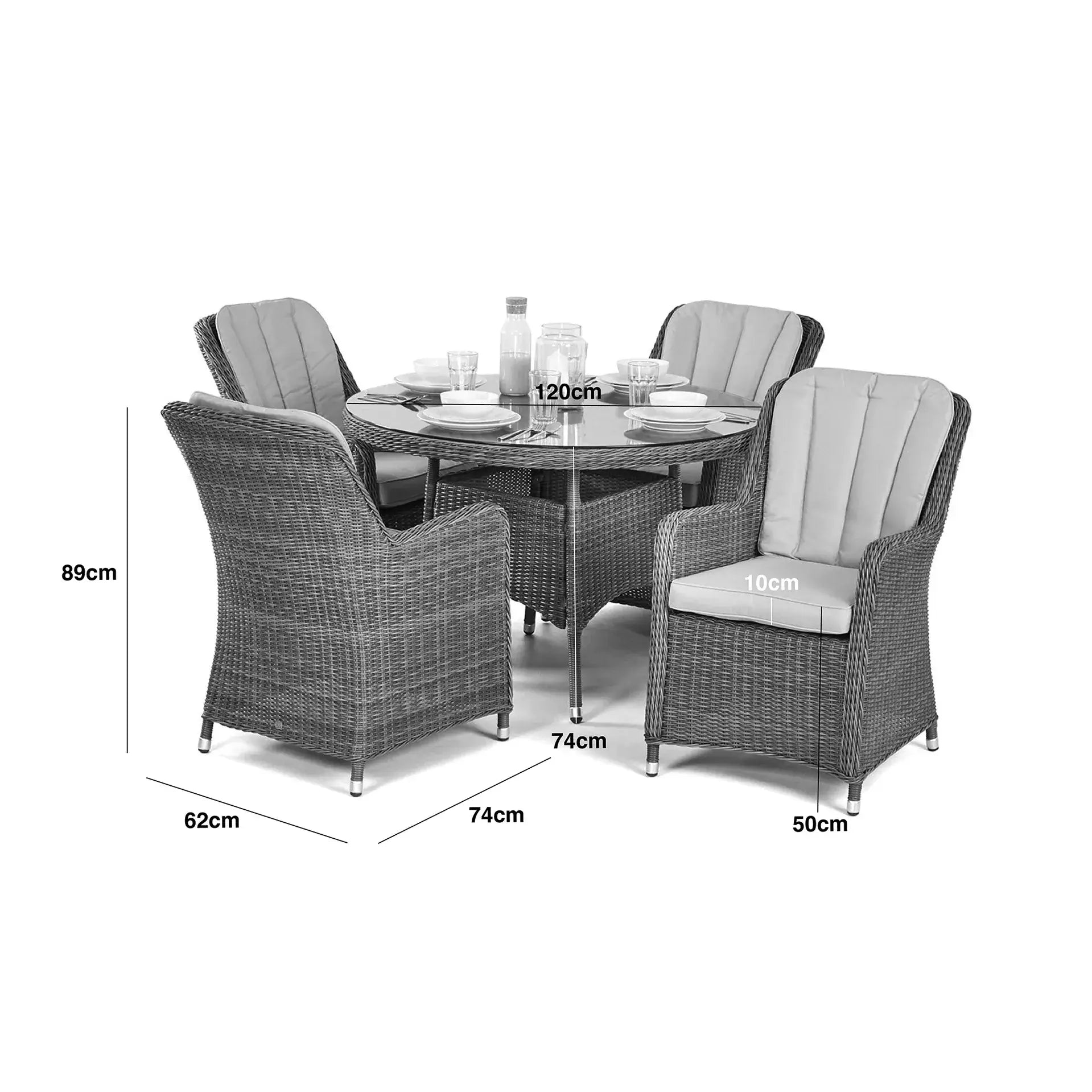 Winchester 4 Seat Round Dining Set with Venice Chairs