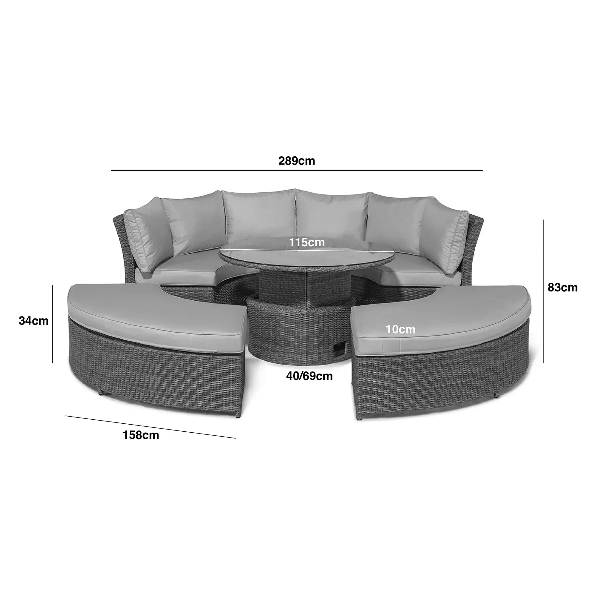 Winchester Rattan Lifestyle Suite with Rising Table