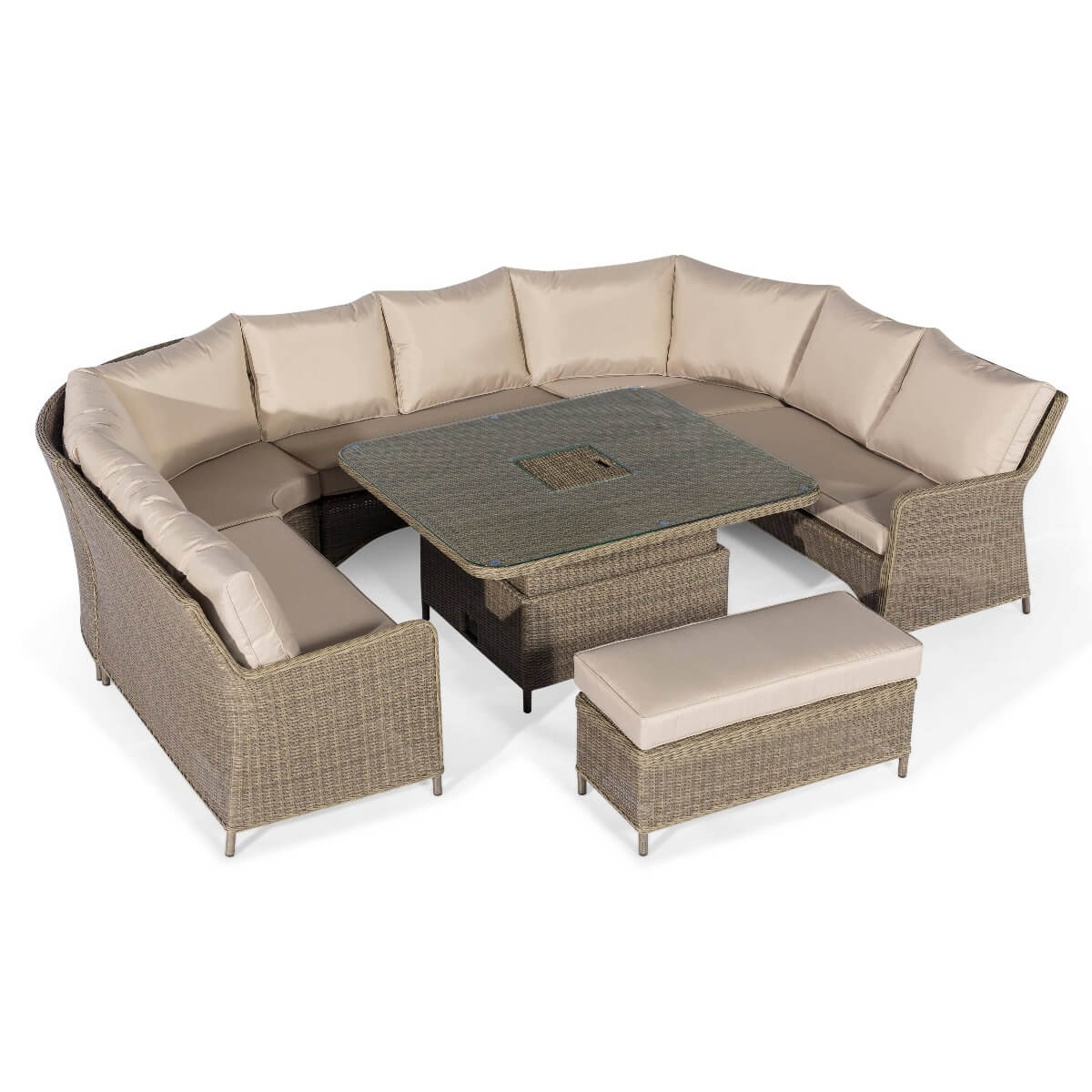 Winchester Royal U-Shaped Sofa Set with Rising Table