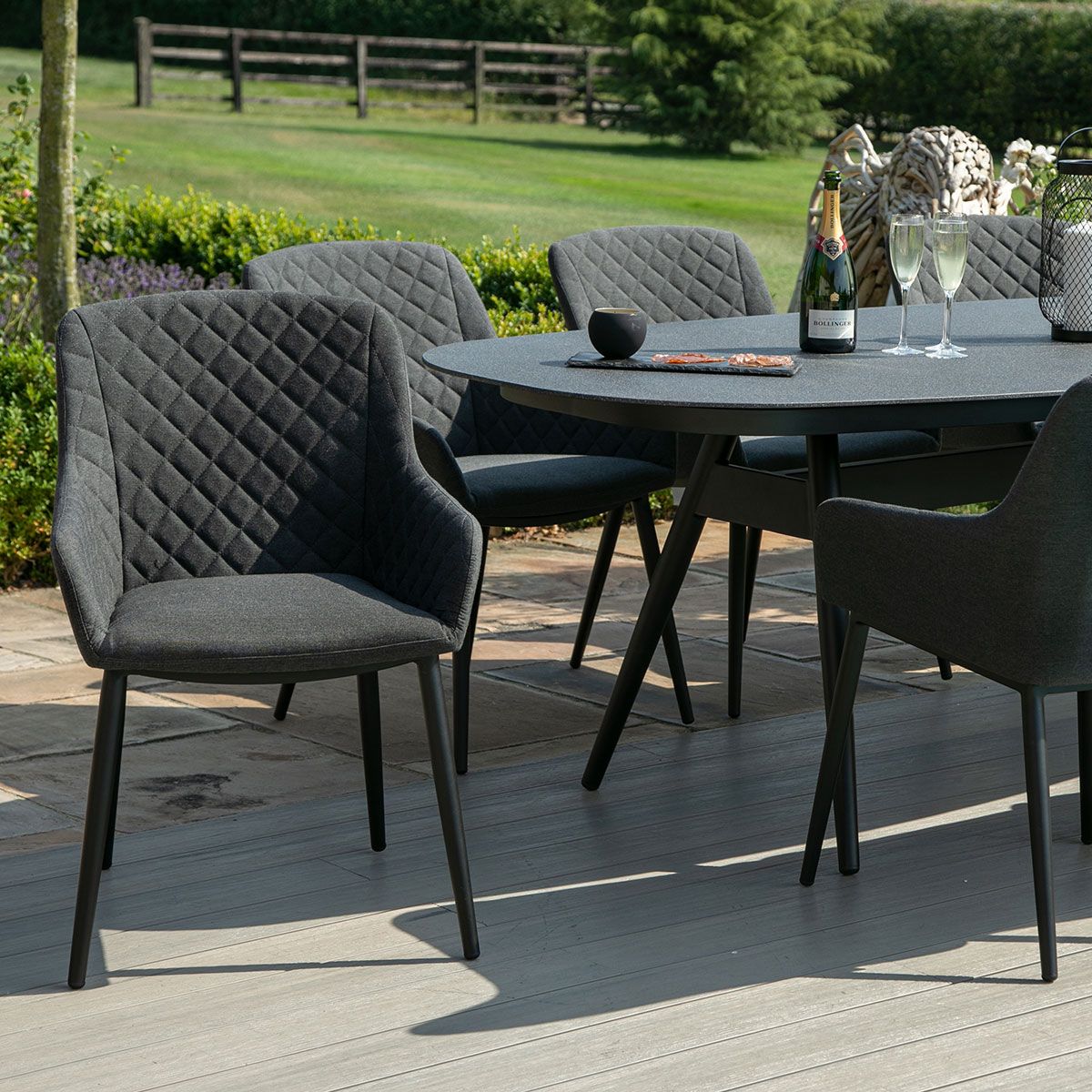 Zest 8 Seat Rectangular Fire Pit Dining Set