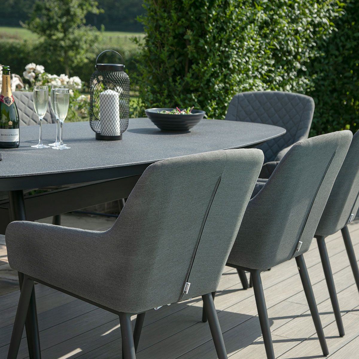 Zest 8 Seat Rectangular Fire Pit Dining Set