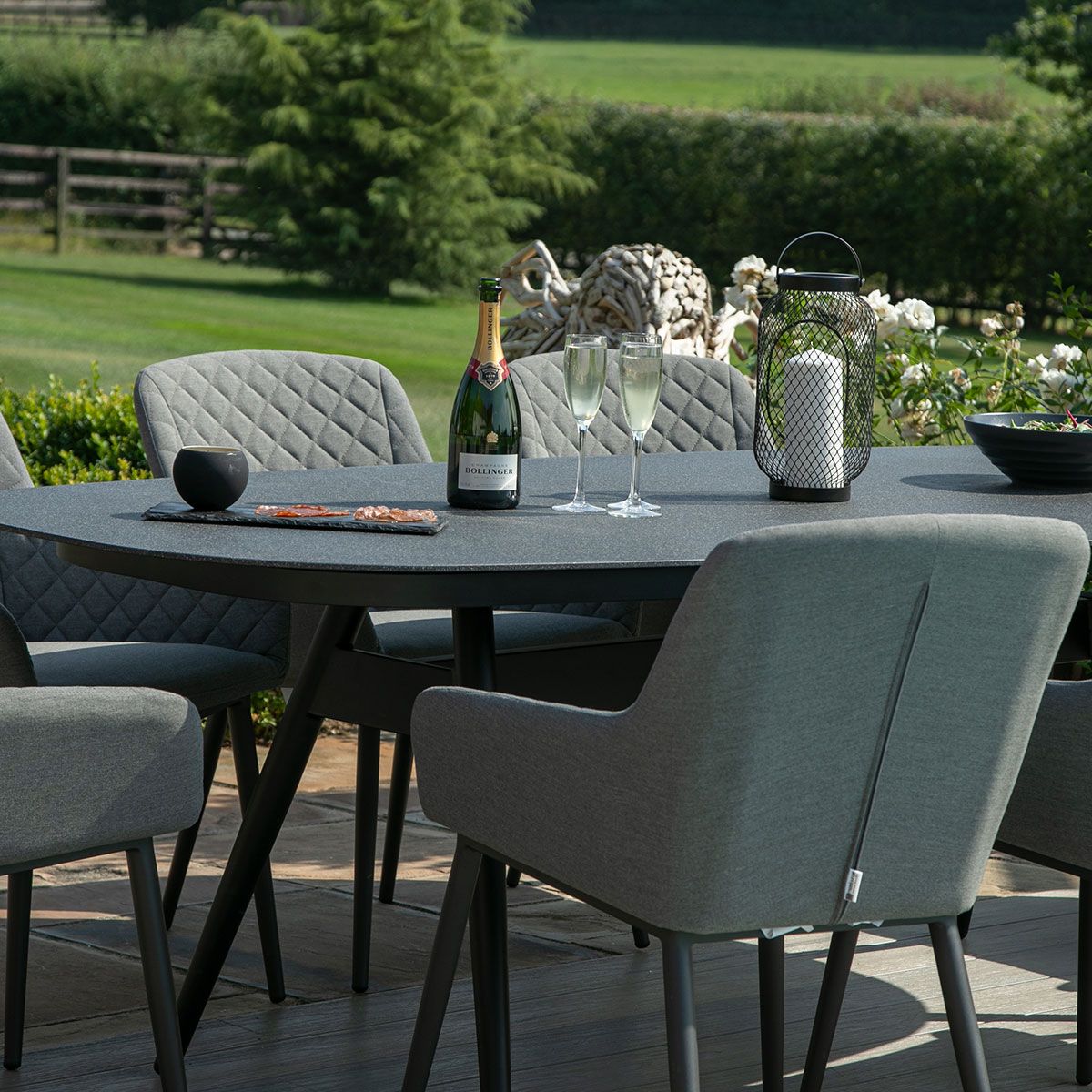 Zest 8 Seat Rectangular Fire Pit Dining Set