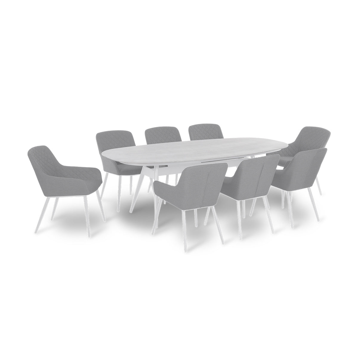 Zest 8 Seat Rectangular Fire Pit Dining Set
