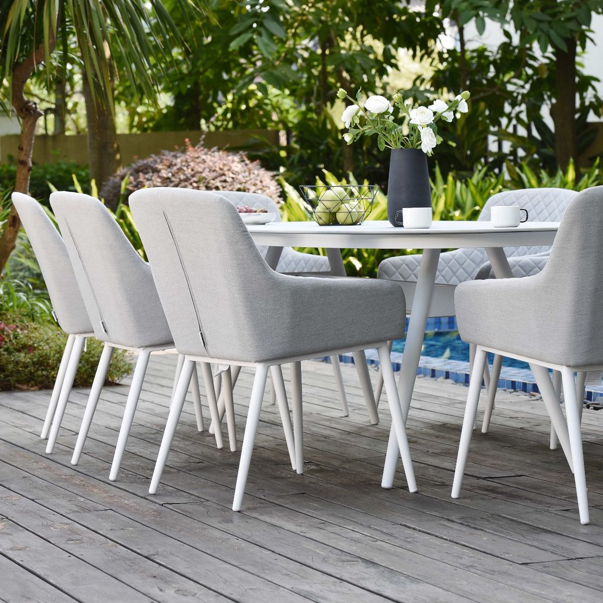 Zest 8 Seat Rectangular Fire Pit Dining Set