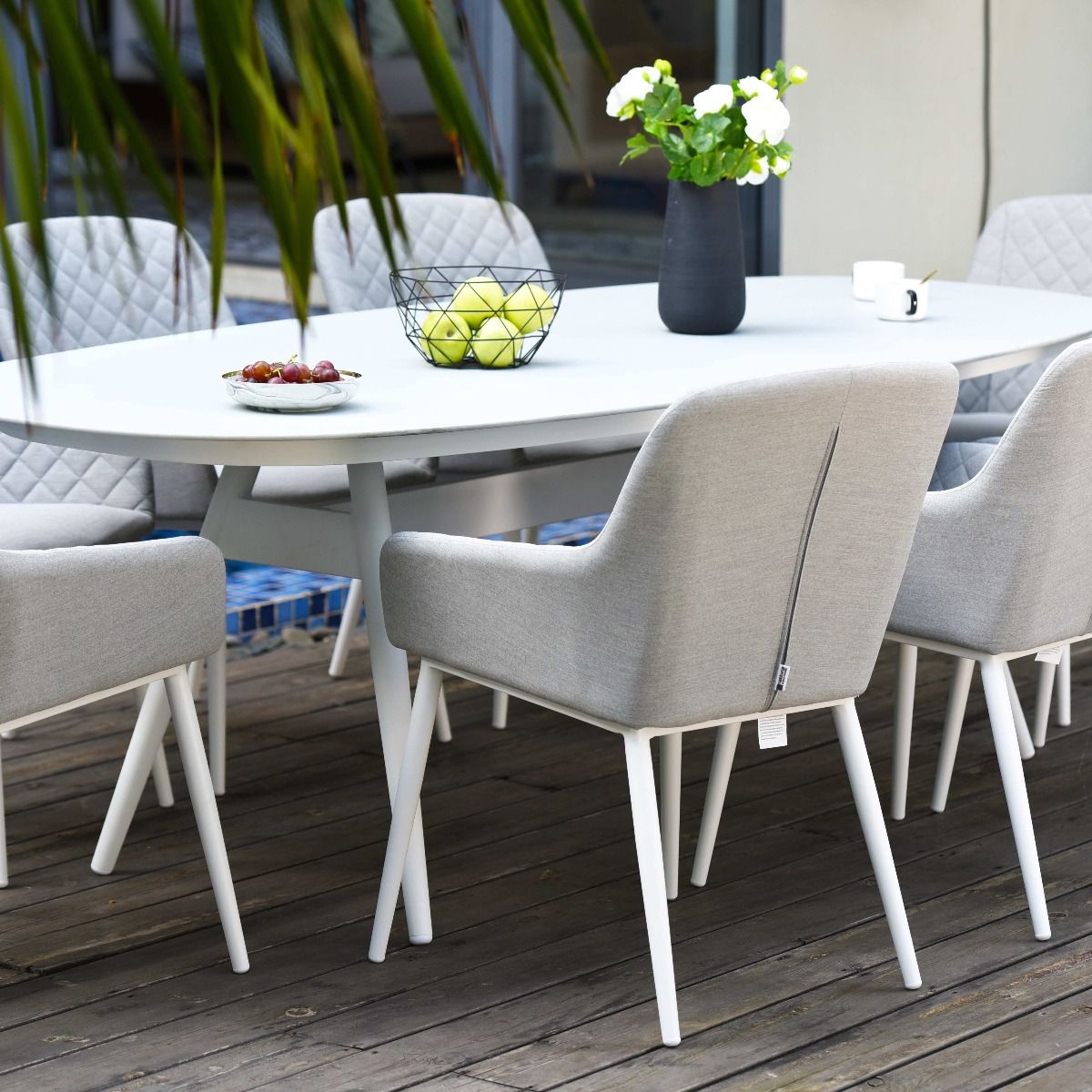 Zest 8 Seat Rectangular Fire Pit Dining Set