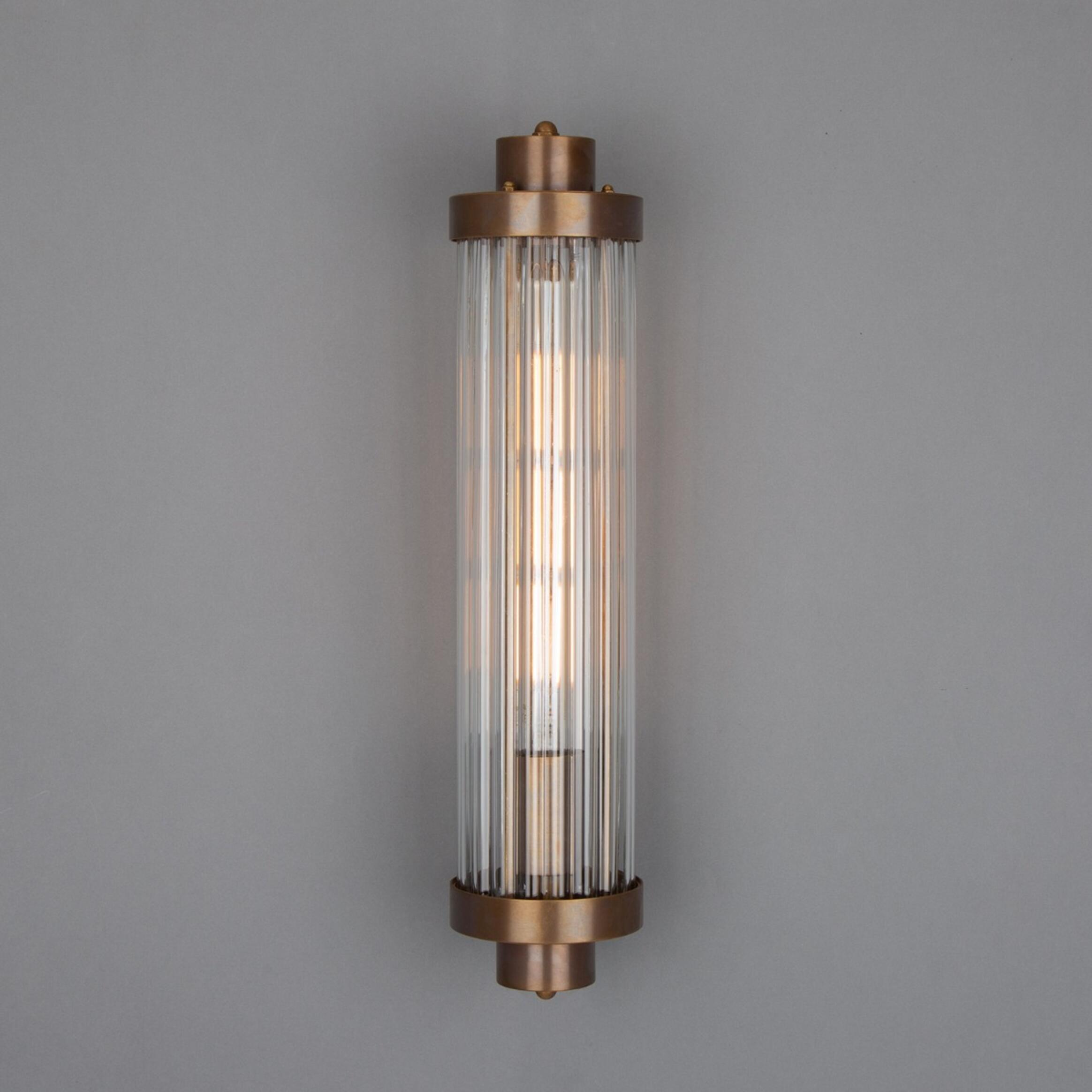 Mullan Louise Vintage Rippled Glass Bathroom Wall Light - IP44