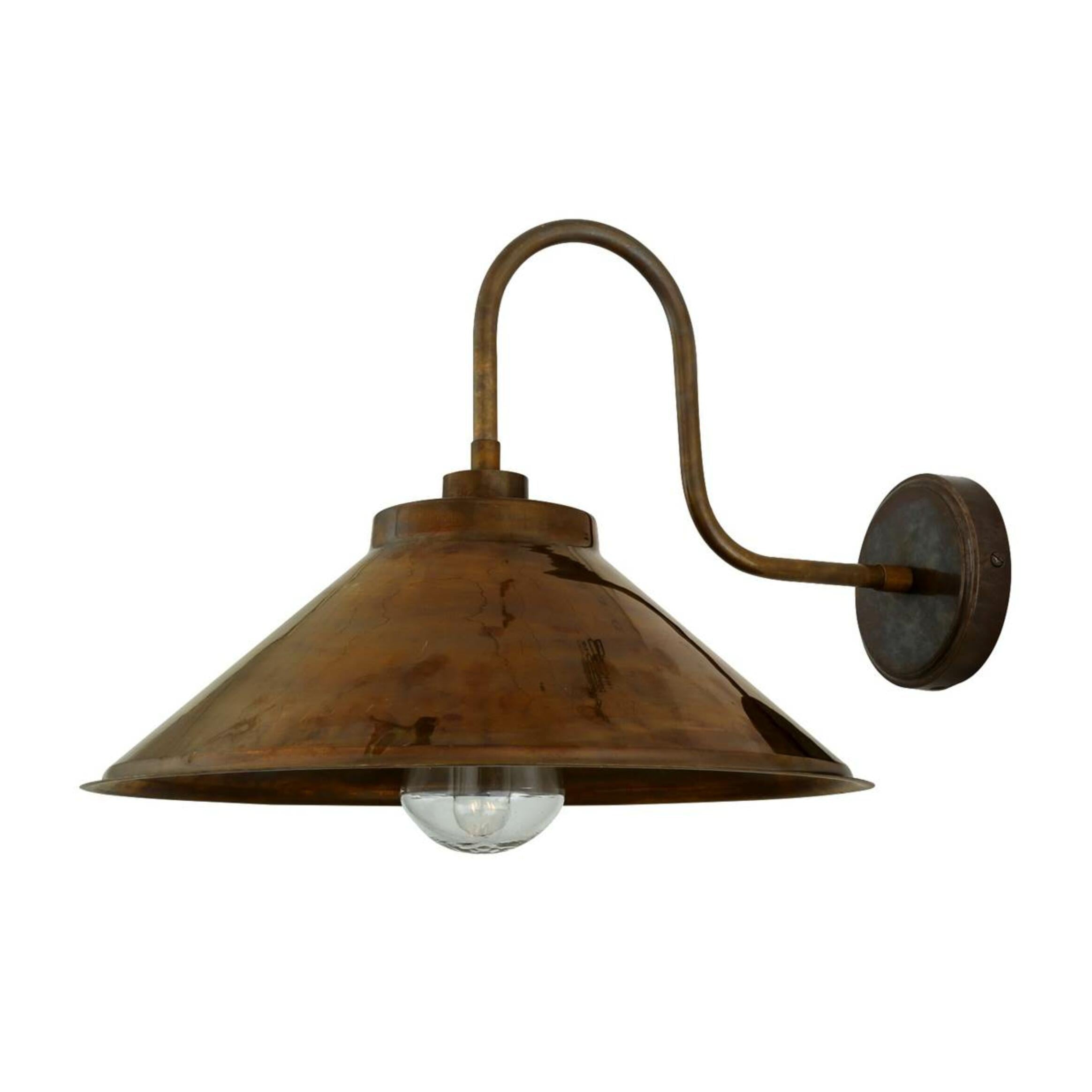 Mullan Nerissa Brass Swan Neck Wall Light - IP65 Rated